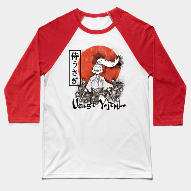 Usagi Yojimbo Kanji Red Sun Baseball T-Shirt by Karate Panda